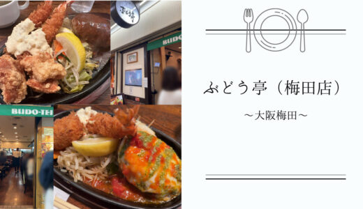 【ぶどう亭 梅田店】コスパ◎のおすすめ洋食屋さん！大阪で美味しいステーキとハンバーグを食べるならココ☆